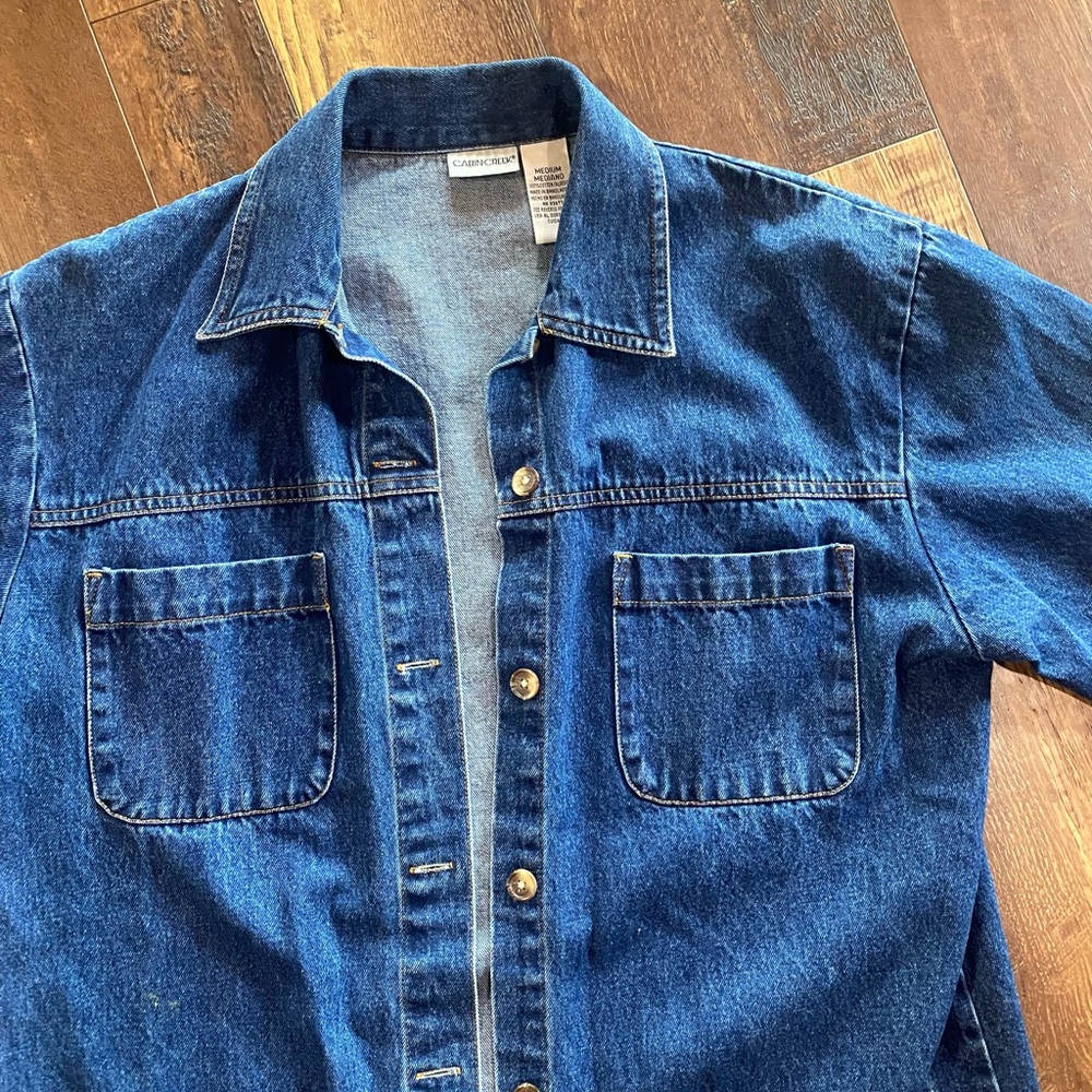 Vintage Cabin Creek Medium Wash Blue Denim Barn Jacket - Picture 2 of 10